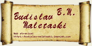 Budislav Maletaški vizit kartica